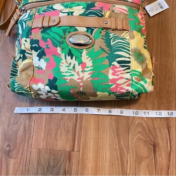 New Rosetti Green Yellow Tropical Bliss Triple Play Carly Mini Crossbody Bag - Picture 13 of 16